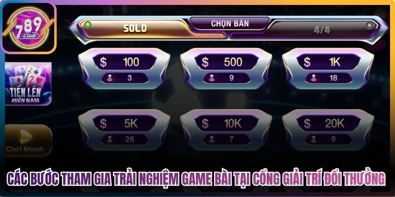Các bước tham gia trải nghiệm game bài tại cổng giải trí đổi thưởng 789Club