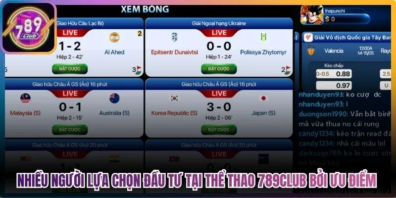 Nhiều người lựa chọn đầu tư tại Thể thao 789club bởi những ưu điểm nổi bật